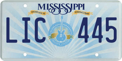 MS license plate LIC445