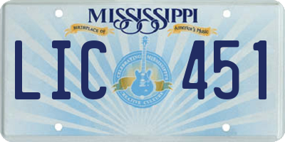 MS license plate LIC451