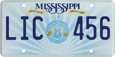 MS license plate LIC456