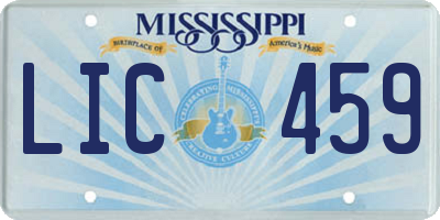 MS license plate LIC459