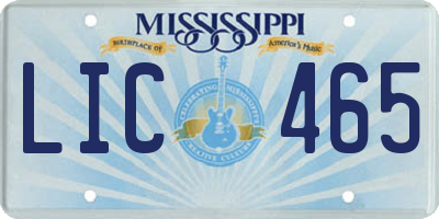 MS license plate LIC465