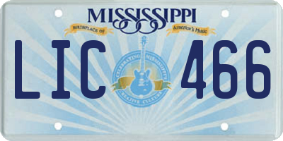 MS license plate LIC466