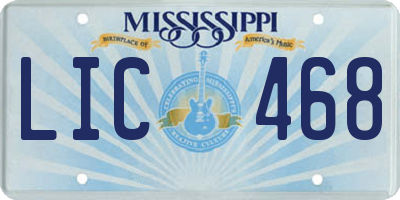 MS license plate LIC468