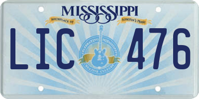 MS license plate LIC476