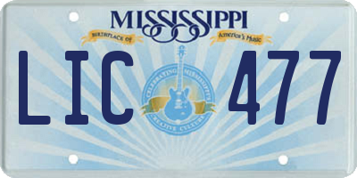 MS license plate LIC477