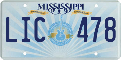 MS license plate LIC478