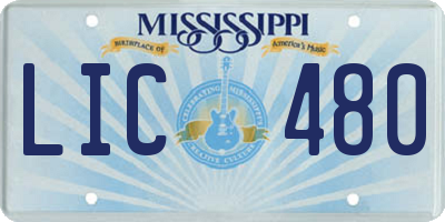 MS license plate LIC480