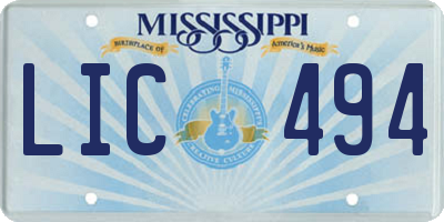 MS license plate LIC494
