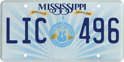 MS license plate LIC496
