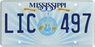MS license plate LIC497