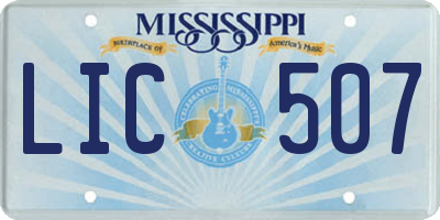 MS license plate LIC507