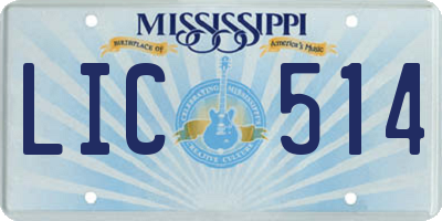 MS license plate LIC514