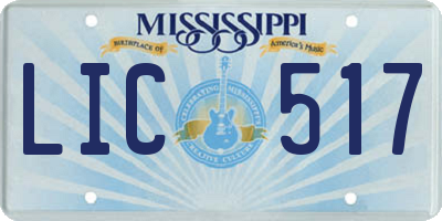 MS license plate LIC517