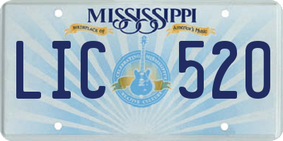MS license plate LIC520