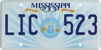 MS license plate LIC523