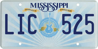 MS license plate LIC525