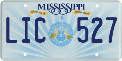 MS license plate LIC527