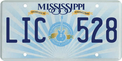 MS license plate LIC528