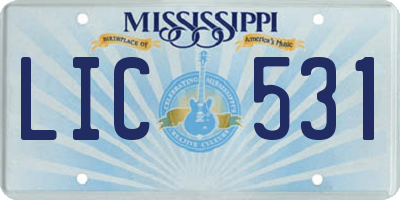 MS license plate LIC531