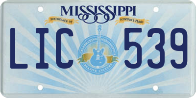 MS license plate LIC539