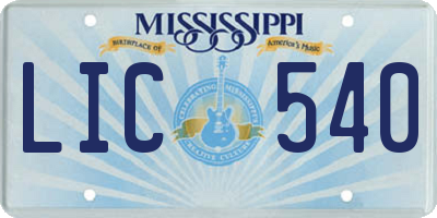 MS license plate LIC540