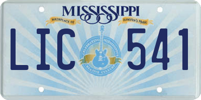 MS license plate LIC541