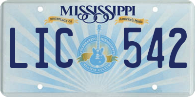 MS license plate LIC542