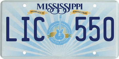 MS license plate LIC550