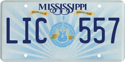MS license plate LIC557