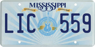 MS license plate LIC559