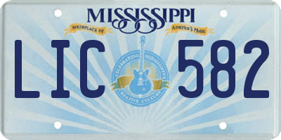 MS license plate LIC582