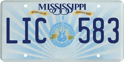 MS license plate LIC583