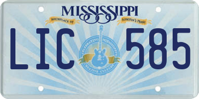 MS license plate LIC585