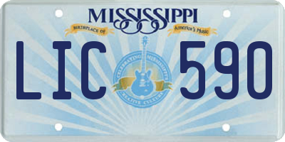 MS license plate LIC590