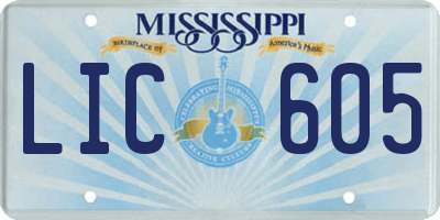 MS license plate LIC605