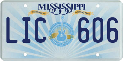 MS license plate LIC606