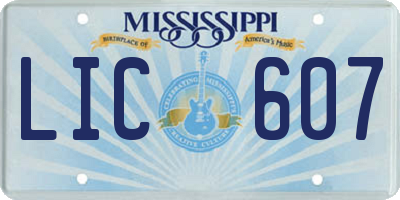 MS license plate LIC607