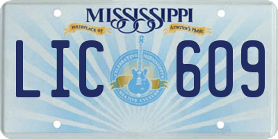 MS license plate LIC609