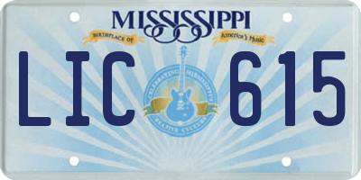 MS license plate LIC615