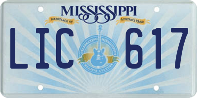 MS license plate LIC617