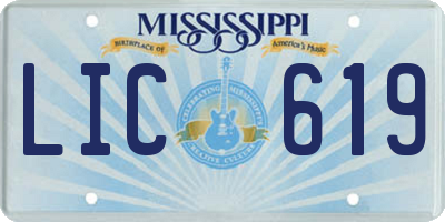 MS license plate LIC619