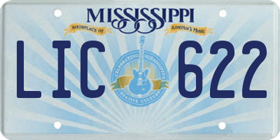 MS license plate LIC622