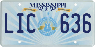 MS license plate LIC636