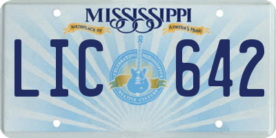 MS license plate LIC642