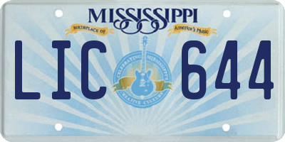 MS license plate LIC644