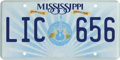 MS license plate LIC656