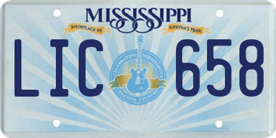 MS license plate LIC658
