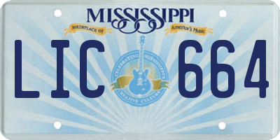MS license plate LIC664