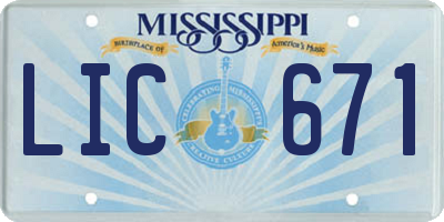 MS license plate LIC671