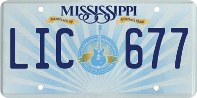 MS license plate LIC677